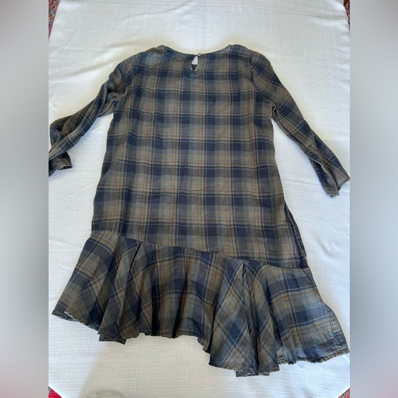 Free People Blue Long Sleeve Plaid asymmetrical dress/tunic - Picture 5 of 10